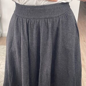 Banana Republic Black Herringbone Circle Skirt